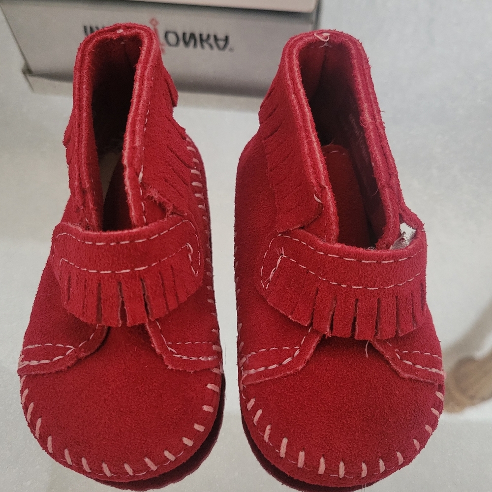Red Suede Baby Moccasins